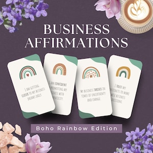 Druckbare Affirmationskarten für Unternehmer, SOFORTIGER DOWNLOAD, Affirmationskarten für kleine Unternehmen für Unternehmer, Füllekarten