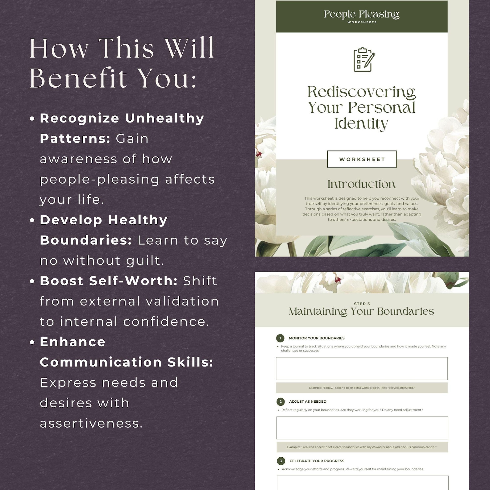 People Pleasing Worksheets, INSTANT DOWNLOAD, Boundary Setting for ...