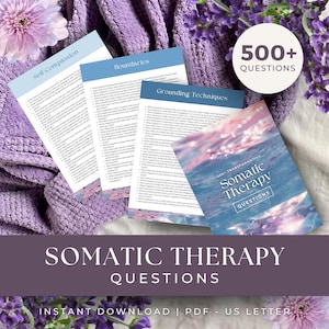 Somatic Therapy Questions, INSTANT DOWNLOAD, Somatic Therapy, Emotional Regulation, Somatic Exercises, Therapist Resources, Somatic Healing