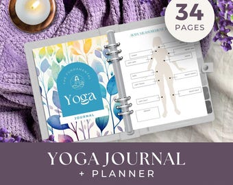 Yoga Journal and Planner, INSTANT DOWNLOAD, Wellness Planner, Yoga Gift Idea, Yoga Sequence, Yoga Practice, Mindfulness Journal Yoga Planner