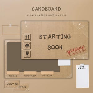 Stream Twitch Overlay | Cozy Cardboard Theme
