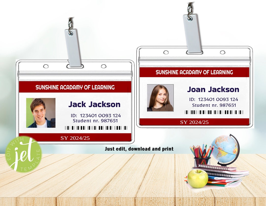 ID Badge Name Tag Editable Printable Boy/girl Badge Photo Badge ID Badge Name Tag Editable Printable Boy/girl Badge Photo Badge