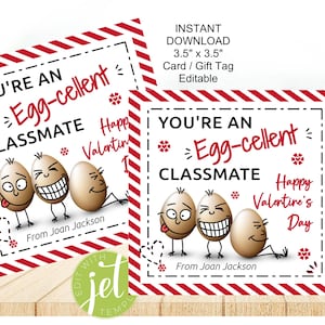 Etichetta regalo/biglietto, modificabile, San Valentino, apprezzamento, compagno di classe eccellente, compagno di classe eccellente, apprezzamento del compagno di classe, download immediato Modifica