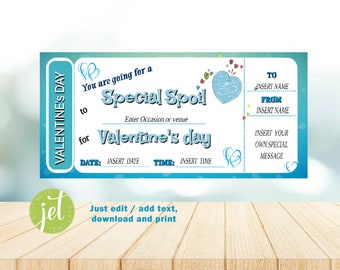 Boarding Pass Editable, Valentines Day, Editable Text, Printable, Digital Template, Editable Instant Download, Special Gift, Valentine's Day
