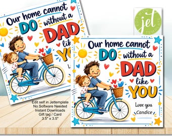 Editable Dad Gift Tag, Special Dad Card,  Father's Day(Instant Download)