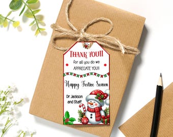 Appreciation Gift tag,  Editable Tag, Thank you Card, Festive Season, Christmas, Instant Download, Printable