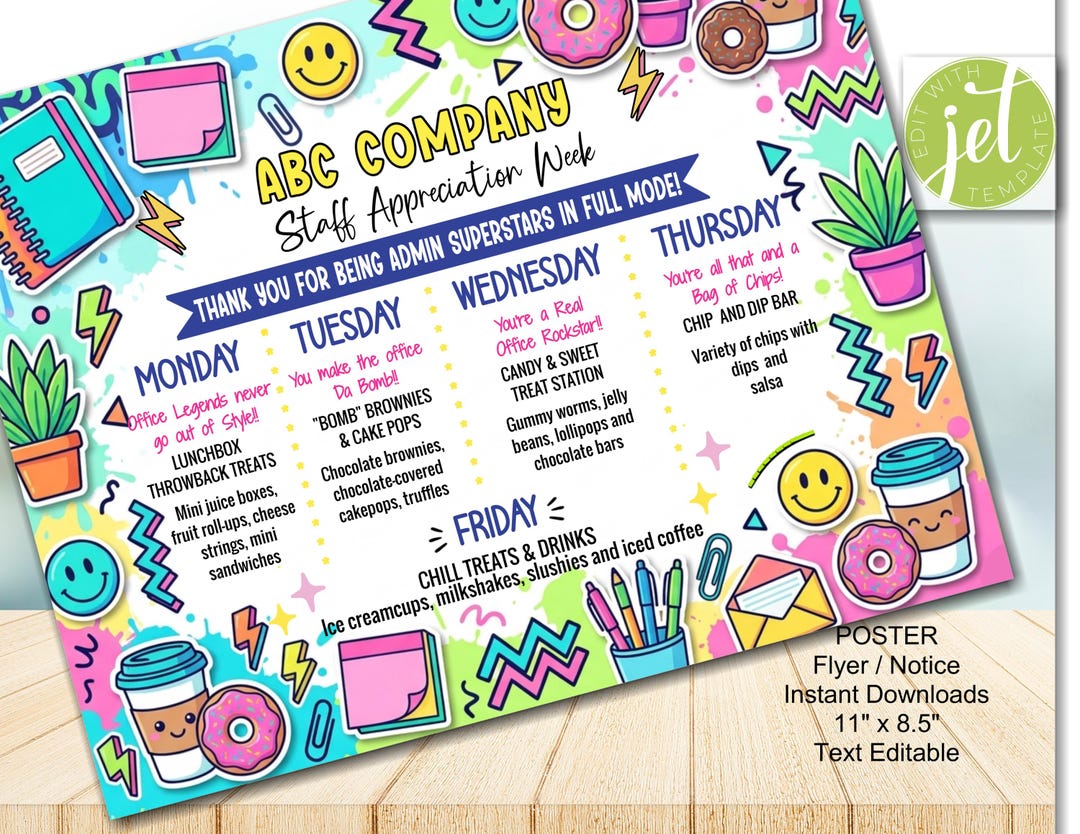 Editable Administrative Professionals Appreciation Week Flyer Template ...