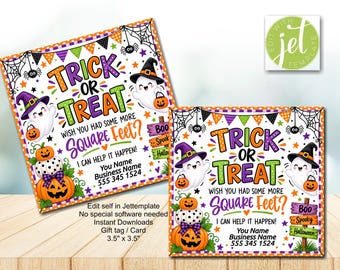 Editable Halloween Realtor Gift Tags: Trick or Treat Design (Digital Download)