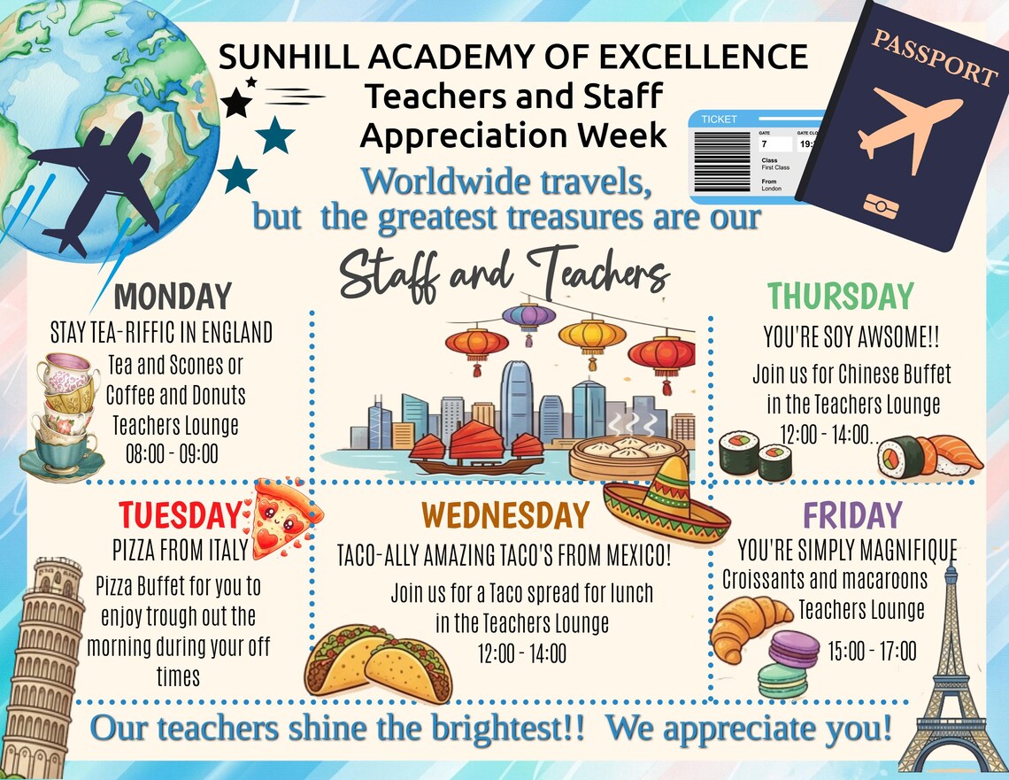 Editable Teachers Appreciation Week Flyer | Traveled World Theme ...