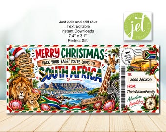 Buono regalo di Natale per viaggi, regalo di vacanza stampabile e modificabile, buono per viaggio di Natale, idea regalo di viaggio/regalo di Natale