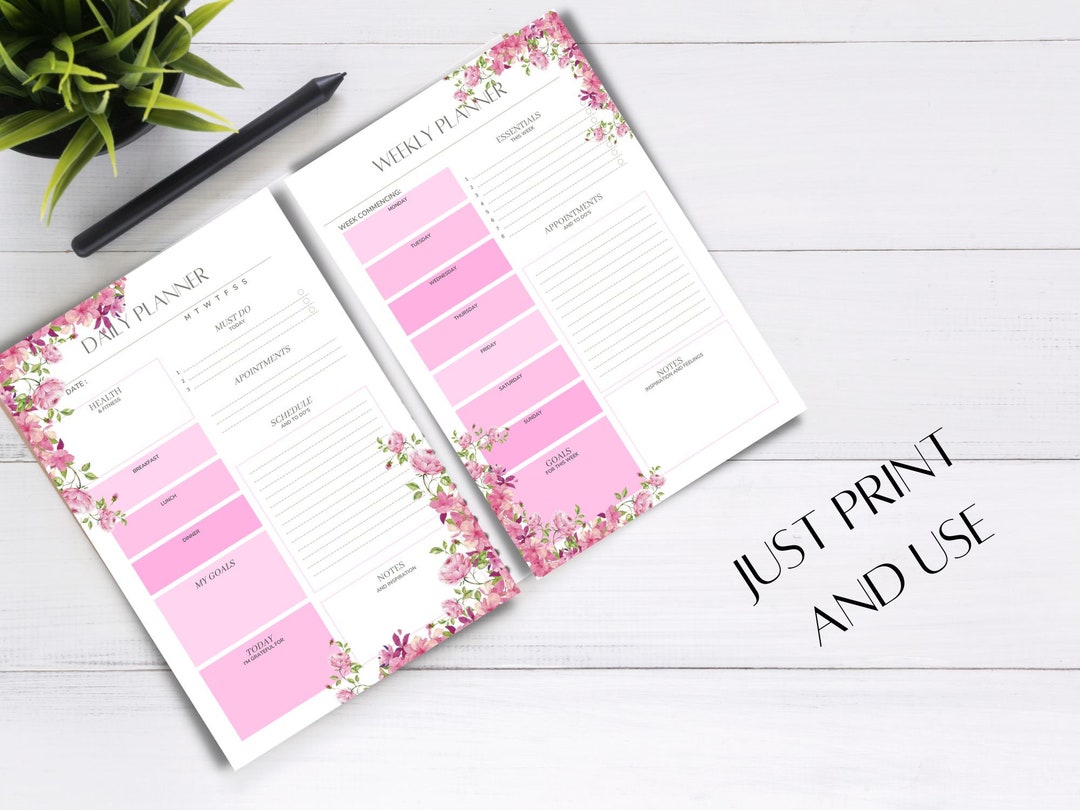 Daily/weekly Planner, Printable, Instant Print, Easy to Use, Panning ...