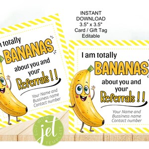 Carte Banane pour vous, Carte de parrainage, Immobilier pop par étiquette, Banana Pop par étiquette de parrainage, Étiquette d'appréciation, Clients, Clients, Finance