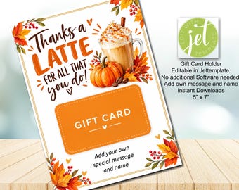 Editable Gift Card Holder, Thanksgiving Giving Card, DIY Gift Card Holder, Thank You Gift, Instant Download
