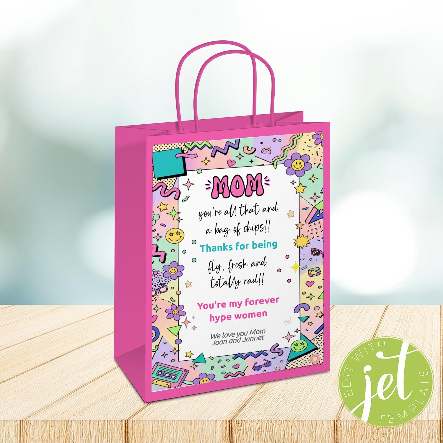 Editable Survival Kit, Mother’s Day Gift Bag, Printable Gift Bag Label ...
