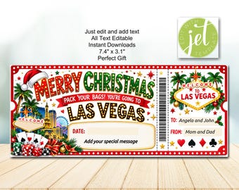 Buono regalo di Natale per viaggi, regalo di vacanza stampabile e modificabile, buono per viaggio di Natale, idea regalo di viaggio/regalo di Natale