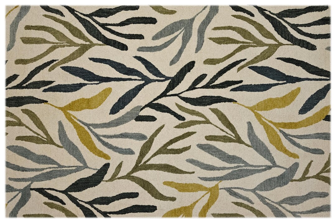 Elegant Hand Tufted Botanical Pattern Rug Area Rug for Living Room ...