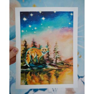 Print &quot;Fairyland&quot; // Art print of Original Artwork // Spirit Animal // Fine Art // Home Decor // Wall Art // Mixed Media // Painting // Gift