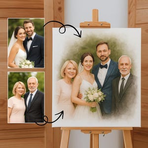Add Deceased Loved One to Photo - Realistic Merge of Different Photos - Photo Merge - Memorial Gift For Her - Custom Memorial Wedding