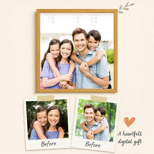 Realistic Merge of Different Photos - Add Deceased Loved One to Photo - Photo Merge - Memorial Portrait - Gift for Loss of Loved One