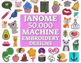 Paquete de 50.000 archivos de máquina de bordar Janome, paquete de archivos JEF, diseños de bordado, conjunto de archivos Janome, archivos de bordado de máquinas, paquete Janome