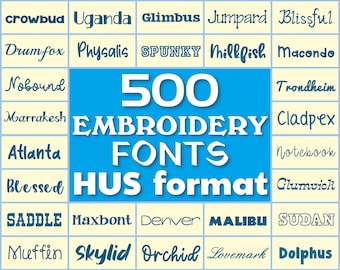 HUS fonts bundle, machine embroidery fonts, Husqvarna fonts set, HUS fonts pack, HUS letters, fonts for embroidery, files monogram Husqvarna