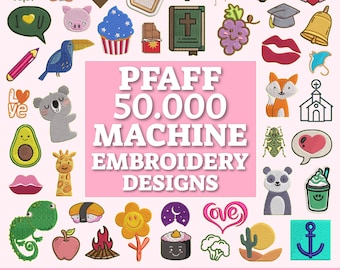 50.000 Pfaff embroidery files bundle, VP3 files pack, machine embroidery patterns set, Pfaff files for embroidery, VP3 designs collection
