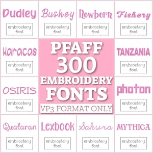 300 Pfaff machine fonts, VP3 fonts set, machine embroidery fonts, Pfaff fonts pack, VP3 bundle, embroidery alphabet, fonts for Pfaff bundle