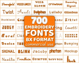 700 BX fonts bundle, Machine embroidery fonts, Keyboard alphabet, Letters monogram set, 3 sizes