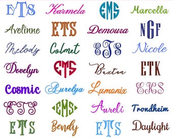 28 Embroidery fonts bundle, Monogram & script embroidery letters, BX included + 7 Formats