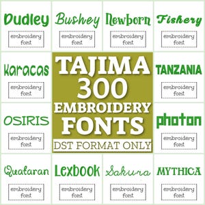 300 Tajima embroidery fonts, DST fonts pack, embroidery machine fonts, Tajima fonts set, DST fonts bundle, fonts for embroidery alphabet DST