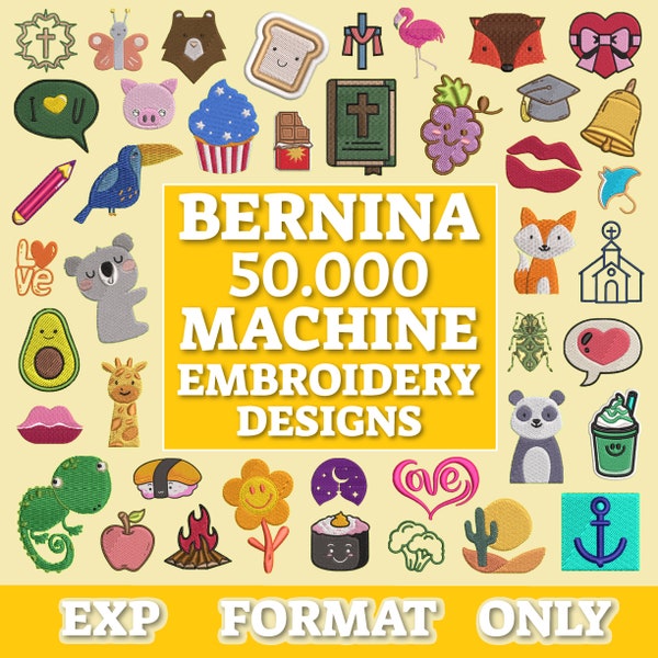 Lot de 50 000 broderies machine Bernina, pack de fichiers EXP, motifs de broderie, ensemble de fichiers Bernina, fichiers Melco pour la broderie, motifs EXP