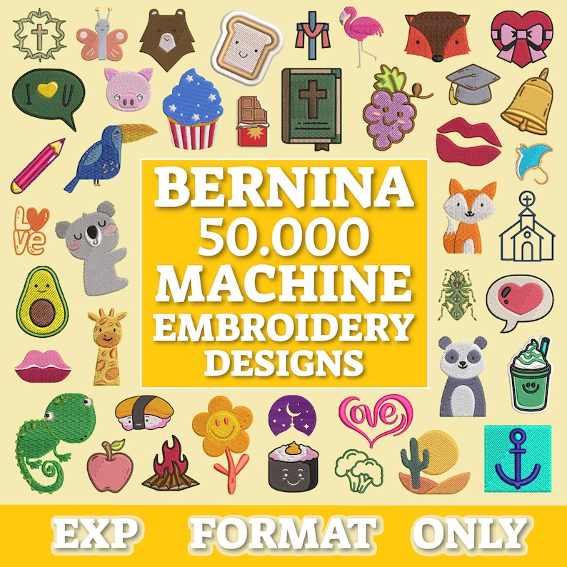 50.000 Bernina Maschinenstickdateien, EXP Stickdateien, Stickmuster, Bernina Stickdateien, Melco Stickmuster Bild 1