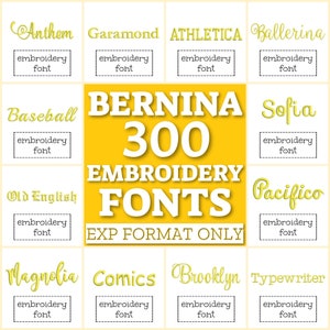 300 fontes Bernina, pacote de fontes EXP, fontes para bordado à máquina, pacote de fontes EXP, fontes para bordado, alfabeto letras EXP bordado monograma
