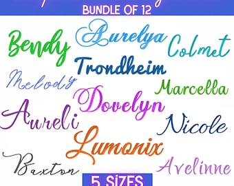 12 Schreibschrift Stickdateien, Monogramme, Monogramme, Monogramme, Monogramme, Monogramme