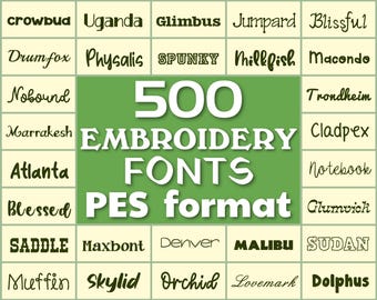 Brother embroidery fonts, PES fonts pack, machine embroidery bundle, PES embroidery alphabet, Babylock letters set, Brother fonts monogram