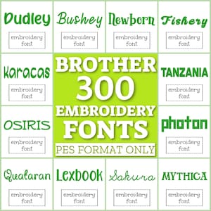 300 polices de broderie Brother, jeu de polices Brother, polices de machine à broder, alphabet à broder, lot de lettres Babylock, monogramme à broder
