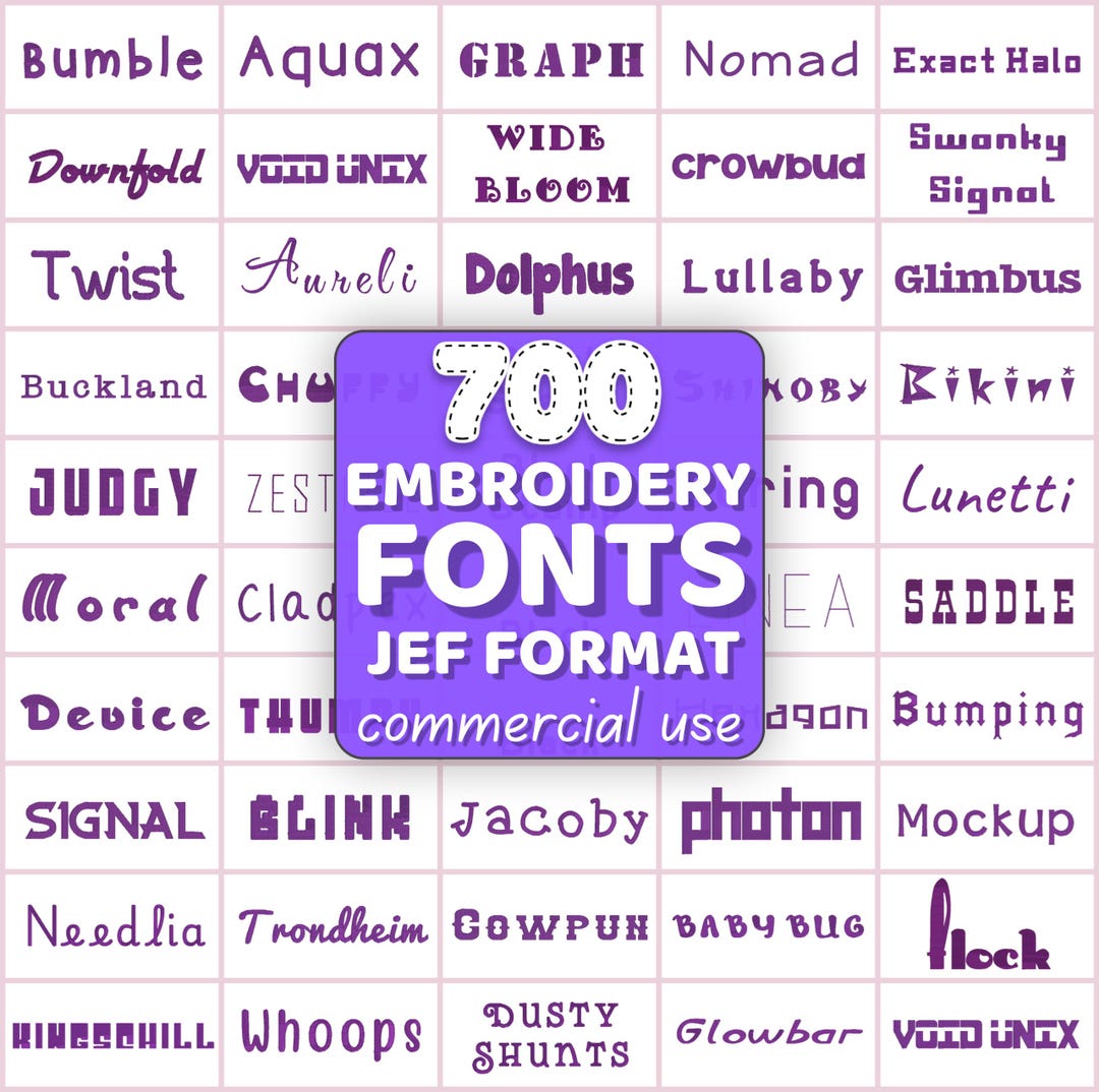 700 JEF Fonts, Janome Machine Embroidery Bundle, Monogram for ...