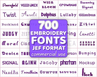 700 JEF fonts, Janome machine embroidery bundle, Monogram for embroidery, Different sizes & styles