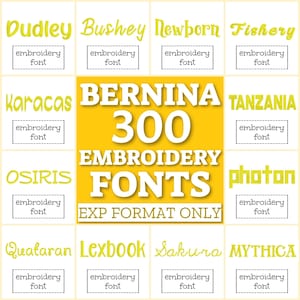 300 Bernina fonts, EXP fonts bundle, machine embroidery fonts, EXP font pack, fonts for embroidery, alphabet EXP letters embroidery monogram