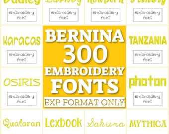 300 Bernina Schriften, EXP Schriften Bundle, Maschinenstickschriftarten, EXP Schriften Pack, Schriften zum Sticken, Alphabet EXP Buchstaben Stickmonogramm
