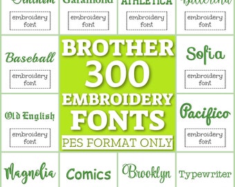 300 Brother embroidery fonts, Brother fonts set, embroidery machine fonts, embroidery alphabet, Babylock letters bundle, embroidery monogram