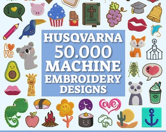 50.000 Husqvarna machine embroidery files bundle, HUS files pack, embroidery designs set, Husqvarna files for embroidery, HUS designs bundle
