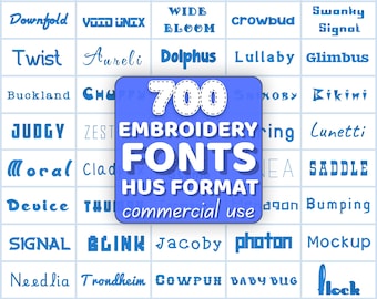 700 HUS Embroidery fonts, Machine embroidery letters, Husqvarna Viking alphabet 1 2 3 inches