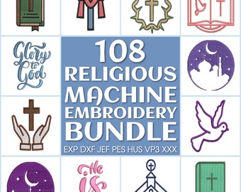 108 religiösa broderifiler bunt, maskinbroderidesign, kristen broderi, påskbroderimönster, bibelversbroderi