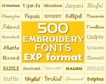Bernina embroidery fonts, EXP fonts pack, machine fonts, Bernina fonts for embroidery, EXP alphabet, embroidery bundle, EXP letters set