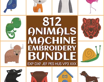 812 Tiere Stickdateien Bundle, Maschinenstickerei, Stickmusterset Haustiere, kommerzielle Nutzung