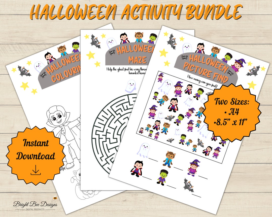 Halloween Printable Kids Activity Bundle 1 Includes - Etsy