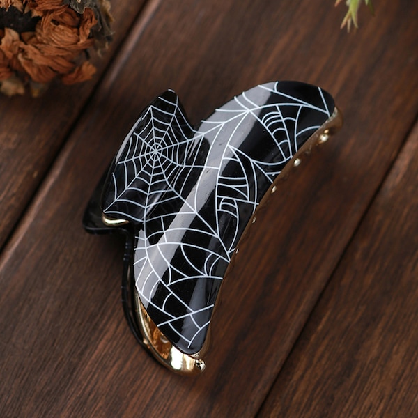 Halloween Spider Web Hair Clip,Spiderweb Claw Clip,Spider Hair Claw,Acrylic Jaw Clip,Hair Accessories