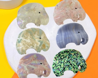 Elephant Hair Claw Clips,Cute Elephant  Acetate Hair Claw,Elephant Hair Clip,Thick Hair Barrette,Ponytail Hair Claw