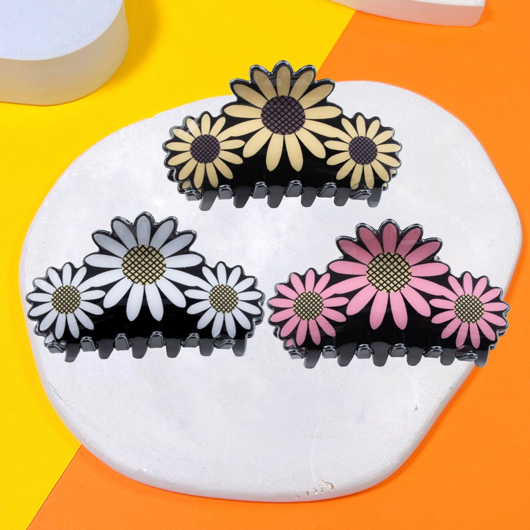 Flower Hair Claw Clip,daisy Hair Claw, Floral Hair Clip,flower Hair
